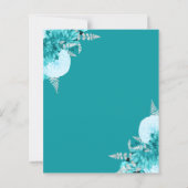 Budget Turquoise Silver Floral Wedding Invite (Achterkant)