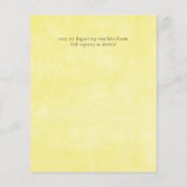 BUDGET Turquoise Yellow Script Weddenschap (Achterkant)