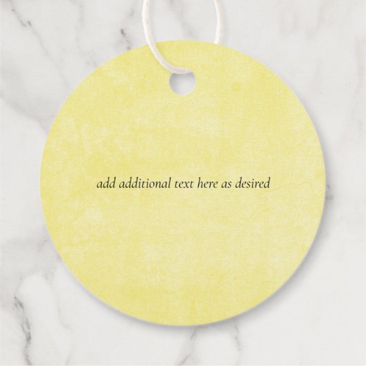 BUDGET Turquoise Yellow Script Weddenschap Bedankjes Labels (Achterkant)