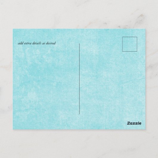 BUDGET Turquoise Yellow Script Weddenschap Briefkaart (Achterkant)