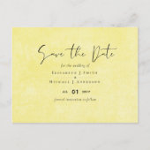 BUDGET Turquoise Yellow Script Weddenschap Briefkaart (Voorkant)