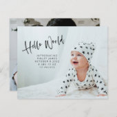 Budget twee Foto Hallo Aankondiging van de geboort (Voorkant / Achterkant)