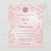 BUDGET TWEETALIG | Roze Bloemen Chinese bruiloft (Voorkant)