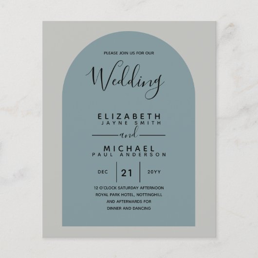 BUDGET Tweetalig Spaans Engels Huwelijk Bruiloft Flyer (Voorkant)