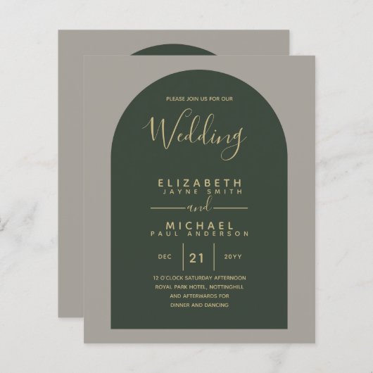 BUDGET Tweetalige Spaanse Huwelijk Engelse Trouwda (Voorkant / Achterkant)