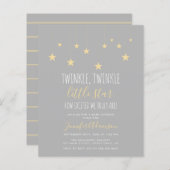 Budget Twinkle Little Star Baby shower Invitation (Voorkant / Achterkant)