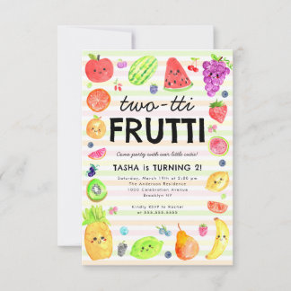 Budget TWO-tti Frutti Zomer Fruit 2e Verjaardag Notitiekaartje