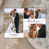 Budget Typografie Collage Bruiloft Dank u Kaart