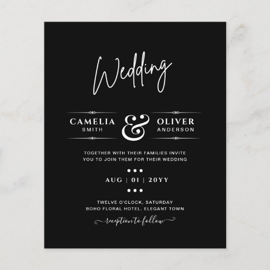 BUDGET Typografie Colorways Wedding Flyer (Voorkant)