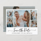 Budget Typografie Foto Bruiloft Save The Date (Voorkant / Achterkant)