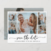 Budget Typografie Foto Bruiloft Save The Date (Voorkant / Achterkant)