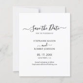 Budget Typografie Foto Bruiloft Save The Date Kaar (Achterkant)