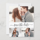 Budget Typografie Foto Bruiloft Save The Date Kaar (Voorkant)