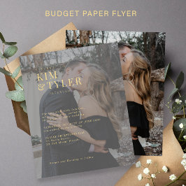 Budget typografie foto overlay bruiloft uitnodigin flyer