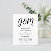 Budget  Typografie foto Wedding INVITE (Staand voorkant)