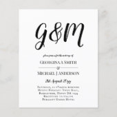 Budget  Typografie foto Wedding INVITE (Voorkant)