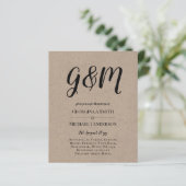 Budget  Typografie foto Wedding INVITE (Staand voorkant)