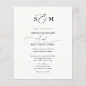 Budget Typography Monogram Wedding QR Code Flyer (Voorkant)