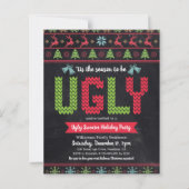 Budget Ugly Sweater Kerstkerkbord Invite (Voorkant)