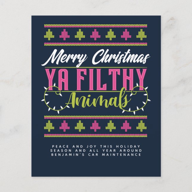 Budget Ugly Sweater Kerstmis Noite jaarbrief (Voorkant)