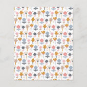 Budget Uil Bloemen Eenvoudige 1e Verjaardagsuitnod (Achterkant)