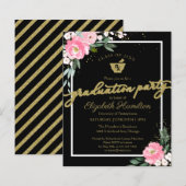 Budget Uitnodiging Apotheek Afstudeerfeest Bloemen (Voorkant / Achterkant)
