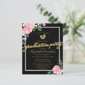 Budget Uitnodiging Apotheek Afstudeerfeest Bloemen (Staand voorkant)