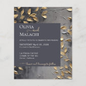 Budget uitnodiging Gold Leaf Impasto Noir Flyer (Voorkant)
