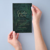 BUDGET Uitnodiging tot weduwschap Emerald GREEN Flyer (Hand)