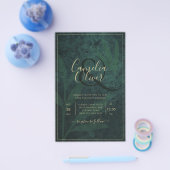 BUDGET Uitnodiging tot weduwschap Emerald GREEN Flyer (Enkel)