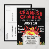 BUDGET Vaderdag Crawfish Boil Party Briefkaart (Voorkant / Achterkant)