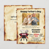 BUDGET Vaderdag Foto stijl BBQ Uitnodigen (Voorkant / Achterkant)
