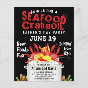 BUDGET Vaderdag Seafood Boil Party Uitnodiging