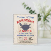 BUDGET Vaderdag  Uitnodiging BBQ Party (Staand voorkant)