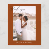 Budget verbrande Sinaasappel bruiloft foto dank u  (Voorkant)