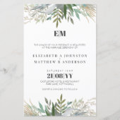 Budget Verdure Feuille Typographie Mariage Invite (Devant)