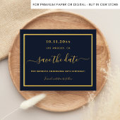 Budget verjaardag blauw goud save the date