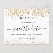 Budget verjaardag wit goud save the date (Voorkant)