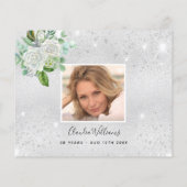 Budget verjaardagsdag zilveren foto bedankt (Achterkant)