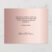 Budget verjaardagsdatum roos goudfoto Dank je kaar (Achterkant)