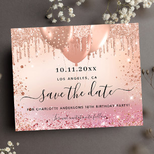 Budget verjaardagsfeestje roze roosgoud save the d