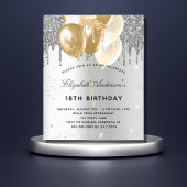 Budget verjaardagsfeestje zilveren ballonnen glitt