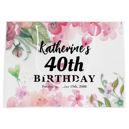 Budget,  verjaardagsflorale heldere kleuren groot cadeauzakje (Voorkant)