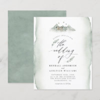 Budget Vert aquarelle Feuilles et Mariage de monta