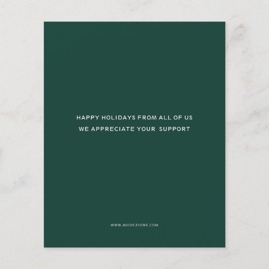 Budget Vert Blanc Moderne - Carte de vacances d'af (Dos)