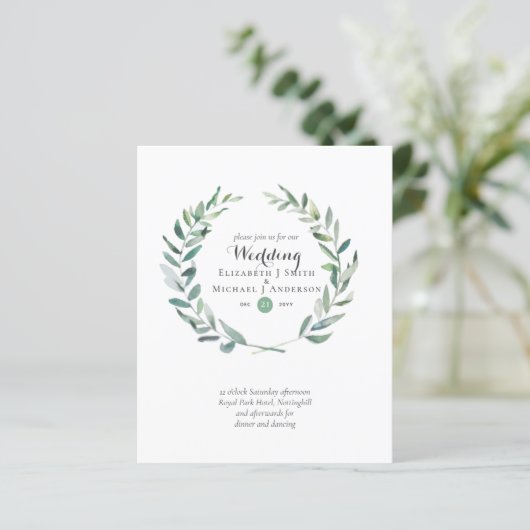 Budget Vert Olivier Feuilles Mariage Invite (Debout devant)