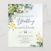 BUDGET Vert or Eucalyptus Feuille Mariage (Devant)