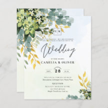 BUDGET Vert or Eucalyptus Feuille Mariage