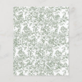Budget Victoriaans Monogram Franse Groene Huwelijk Flyer (Achterkant)