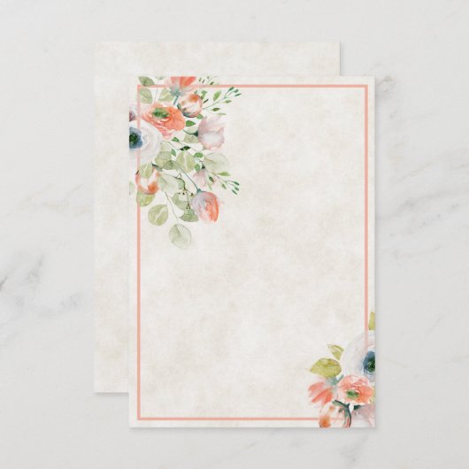 Budget vierge Invitation de mariage florale rose e (Devant / Derrière)